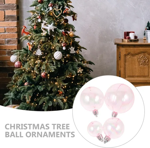 Vista 7 de Garneck Adornos de bolas de Navidad iridiscentes, rellenables, 40 bombillas de Navidad inastillables, bolas decorativas de plástico para decoración