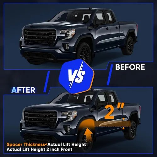 Vista 5 de ECCPP Kit de nivelación delantera de 2 pulgadas para Dodge 1994-2018 para Ram 1500 2500 3500 Espaciadores de resorte de elevación 2WD