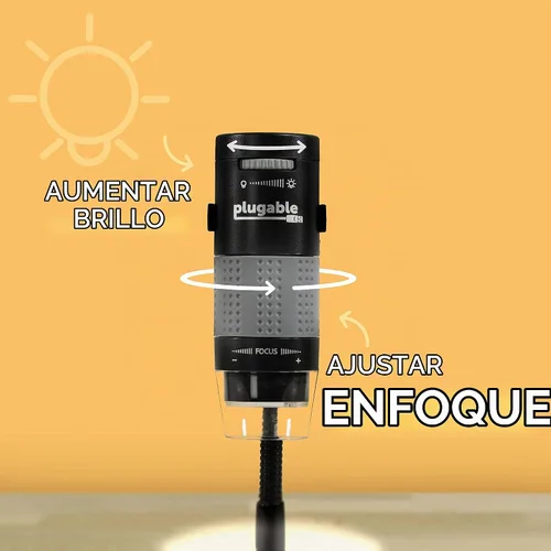 Vista 7 de Plugable - Microscopio digital USB 250x, cámara micro de 2 Mpx con brazo flexible y soporte - Microscopio USB y USB-C portátil, compatible