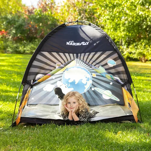 Vista 4 de NARMAY® Play Tent Space World Dome - Tienda de campaña para niños, diversión en interiores y exteriores, 48 x 48 x 40 pulgadas