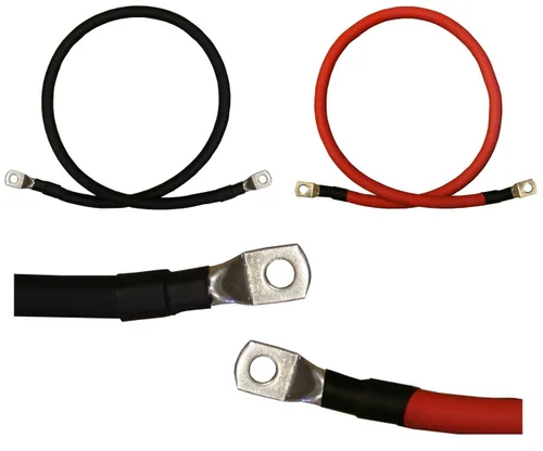 Vista 6 de Cables inversores de batería de cobre puro rojo + negro calibre 6 AWG, solares, RV, automóvil, barco de 12 pulgadas 3/8 + terminales de 5/16 pulgadas