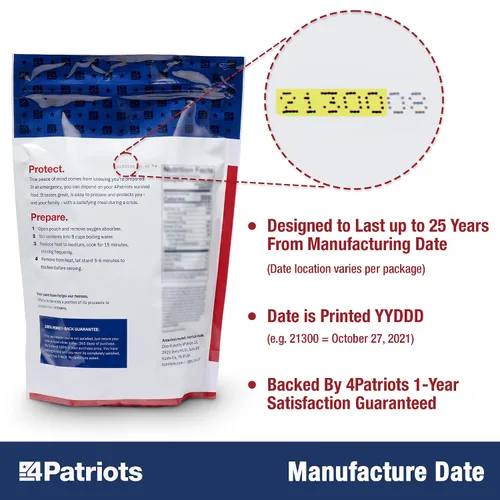 Vista 9 de 4Patriots suministro de alimentos para emergencias, kit de supervivencia para 72 horas, vida útil de 25 años, 16 porciones