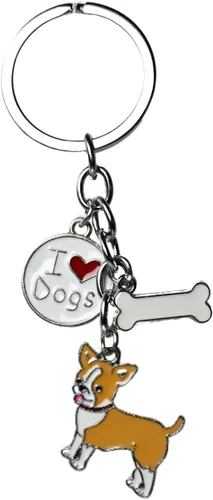 Vista 10 de Llavero para perro, lindo llavero de perro para mascotas, mini llavero de metal