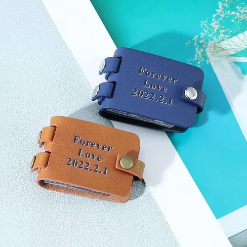 Vista 2 de Llavero personalizado con imagen, álbum de fotos personalizado, llavero de cuero grabado, regalo para parejas y familia