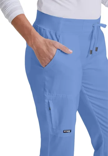 Vista 5 de Grey's Anatomy - Pantalón de uniforme médico de frente plano, con 6 bolsillos, para mujer