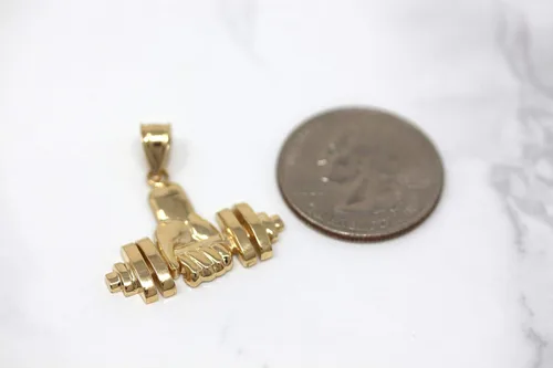 Vista 3 de CaliRoseJewelry - Colgante de 10 quilates para levantamiento de pesas
