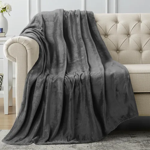 Vista 31 de Utopia Bedding - Manta de vellón de lujo, mullida, antiestática; manta de suave microfibra de 8.8 oz/yd² (300 g/m²) para sofá y cama; tamaño Gris