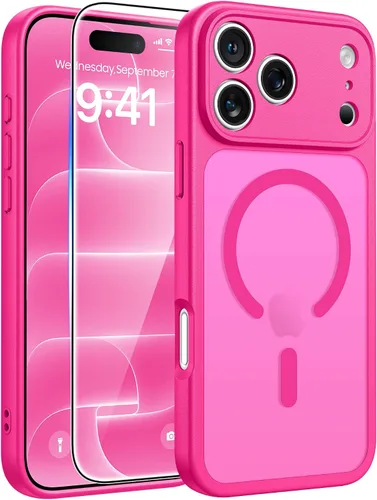 Vista 163 de FNTCASE - Funda para iPhone 16 Pro: magnética, mate, translúcida, de grado militar, protectora contra caídas, resistente, fina, duradera y a prueba