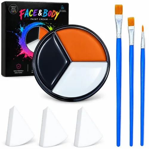 Vista 18 de Paleta de pintura corporal de cara azul Maquillaje de Halloween Kit de Maquillaje H Blue