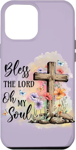 Vista 10 de Funda para iPhone 12 mini Bless The Lord Jesucristo Cross Purple Flower Butterfly Case
