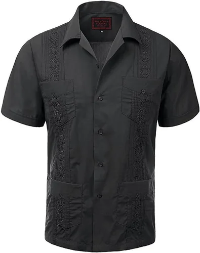 Vista 3 de Maximos Men's Short Sleeve Button-up Cuban Guayabera Dress Shirt
