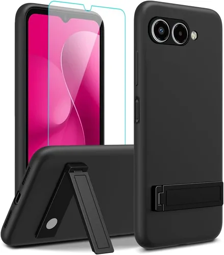 Vista 21 de Funda de teléfono compatible con Alcatel 1 2021 (5.0 pulgadas) con protector de pantalla de cristal, [3 formas de soporte] Funda protectora