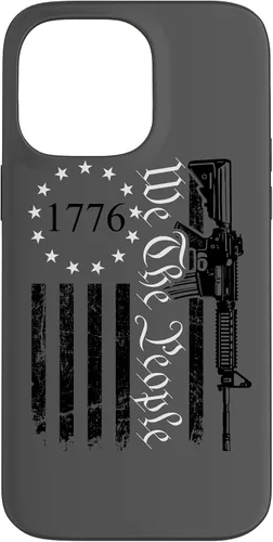 Vista 21 de iPhone 16 We The People - Funda patriótica con la bandera de Estados Unidos AR15 Pro Guns