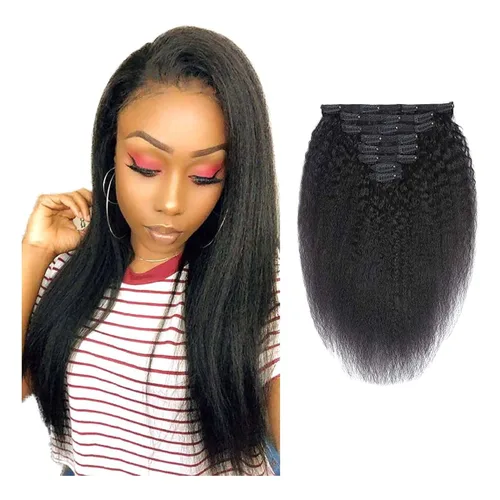 Vista 19 de Extensiones de cabello ondulado con clip, rizado natural, 100% cabello humano brasileño sin procesar, para mujeres negras (12 pulgadas)