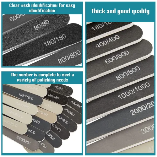 Vista 3 de Honoson 40 unidades de palitos de pulido para modelos de plástico, accesorios de metal, herramientas de pulido de madera, papel de lija, pulido