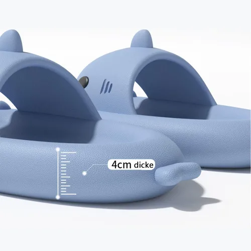 Vista 3 de XPKWS Sandalias de tiburón para mujeres y hombres, unisex, pantuflas de nube para adultos, sandalias de playa con suela gruesa