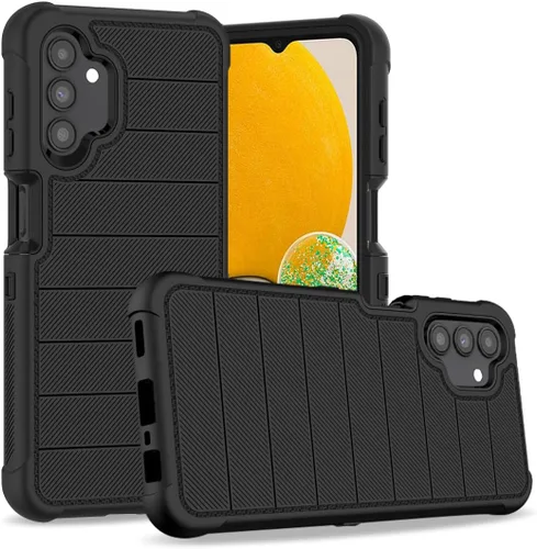 Vista 4 de Funda para Galaxy A13 5G, Samsung A13 5G con protector de pantalla HD [a prueba de golpes] 3 en 1 funda protectora duradera de PC y TPU para Samsung