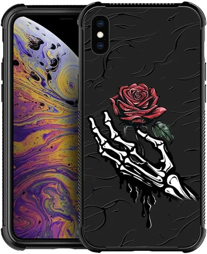 Vista 39 de CARLOCA Funda compatible con iPhone Xs, diseño gráfico a prueba de golpes, antiarañazos, protección contra caídas para iPhone X/XS Familia de jirafa