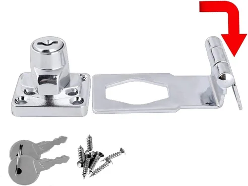 Vista 2 de Aleación de zinc 90 grados con llave de cerrojo de bloqueo de giro Perilla de bloqueo con llave para puertas Gabinete