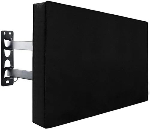Vista 9 de Funda de TV para exteriores de 55 a 58 pulgadas, con cubierta inferior, fundas de TV impermeables 600D y material resistente a la intemperie a Negro