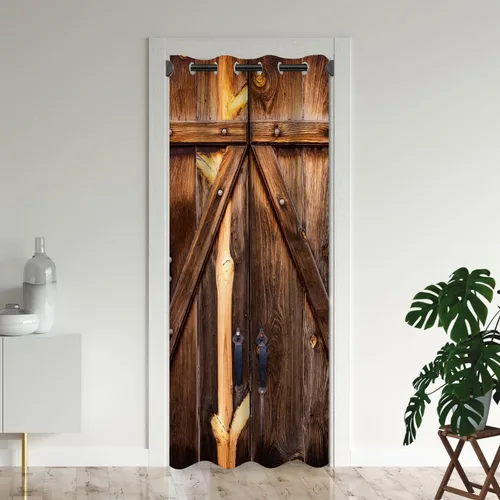 Vista 11 de Cortina de puerta para puerta, cortinas opacas de privacidad para armario y dormitorio