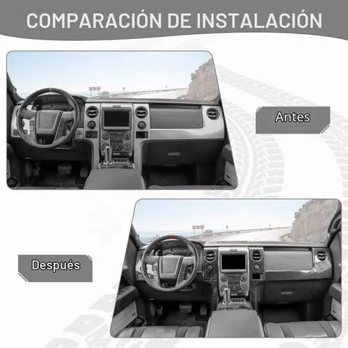 Vista 2 de para F150 Kit de Ajuste Interior de Fibra de Carbono, Ajuste de Cubierta de Panel de Tablero y Ajuste de Cubierta de Bisel del Interruptor de Faros