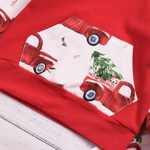 Vista 5 de ZOELNIC - Conjunto de ropa para bebés y niños con capucha y pantalones a cuadros