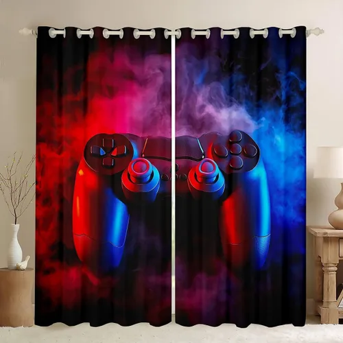 Vista 26 de Erosebridal Cortinas de baloncesto de béisbol, fútbol, rugby, tratamiento de ventanas para niños, niñas, adolescentes, con temática de deportes