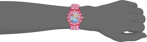Vista 5 de Disney Princess - Reloj analógico de cuarzo con correa de nailon para niños Rosado