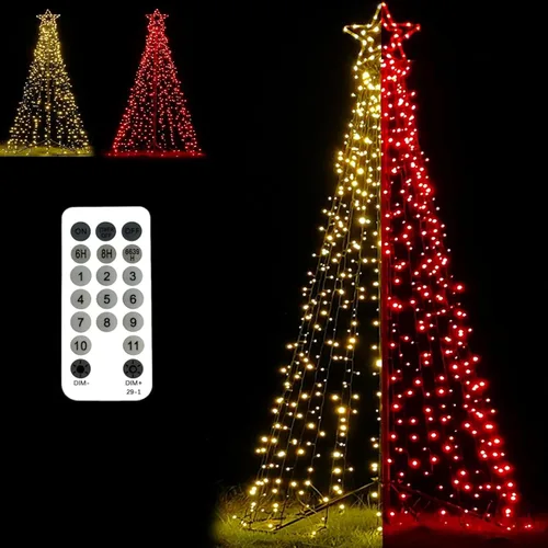 Vista 5 de Fairyrain Iluminación exterior de 15 pies para árbol de Navidad Arbol de Multicolor