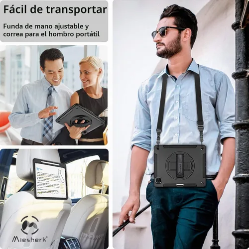 Vista 6 de Miesherk Funda para iPad Pro de 11 pulgadas 2022/2021 4ª/3ª generación, a Negro