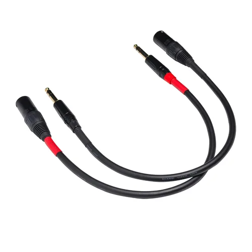 Vista 2 de Cable XLR de 1/4 de pulgada a 3 pines, cable equilibrado de micrófono TRS macho a XLR macho de 0.250 in (1 pie)