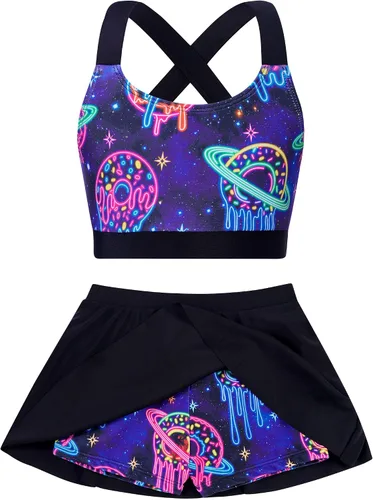 Vista 4 de Traje de baño para niñas de 2 piezas con pantalones cortos con Alania Floral