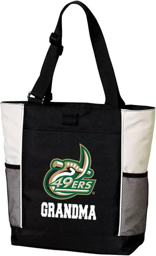 Vista 4 de Broad Bay Official UNC Charlotte Tote Bags Zippered Carryall 49ers Logo, 600D Canvas, Adjustable Handles, Front Pocket, Side Mesh Pockets, Work