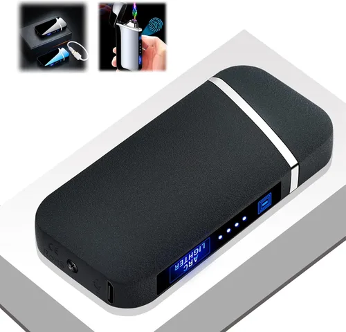 Vista 9 de Encendedor eléctrico con efecto de arco de plasma e iluminación de detección táctil, encendedores de plasma recargables, encendedor eléctrico USB a