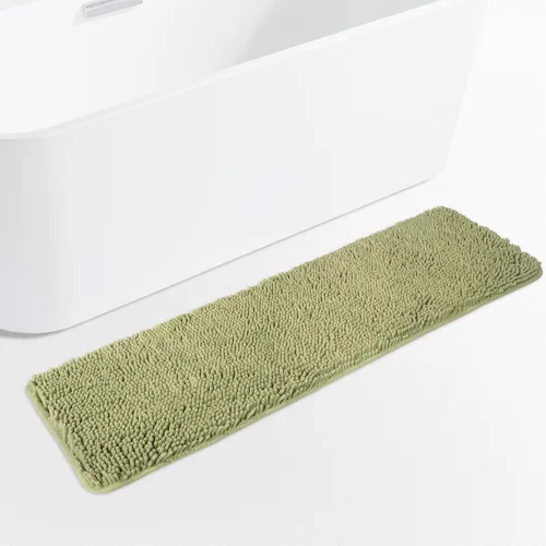Vista 67 de Yeaban Alfombra de pasillo de baño de 24 x 72 pulgadas, antideslizante, alfombra de baño larga de felpilla gruesa, absorbente y lavable, alfombra