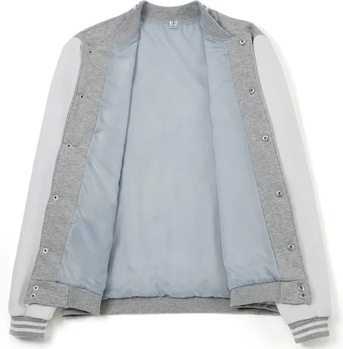 Vista 4 de Varsity Chaqueta Letterman Chaqueta de béisbol con cuello de banda de manga larga