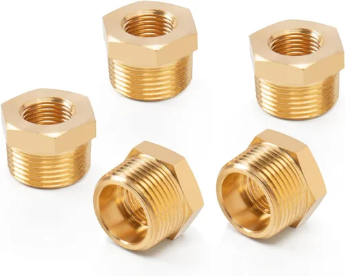 Vista 8 de Reductor de latón, buje hexagonal roscado, adaptador de montaje de extensión resistente (3/4 macho NPT x 1/2 hembra NPT, 2)