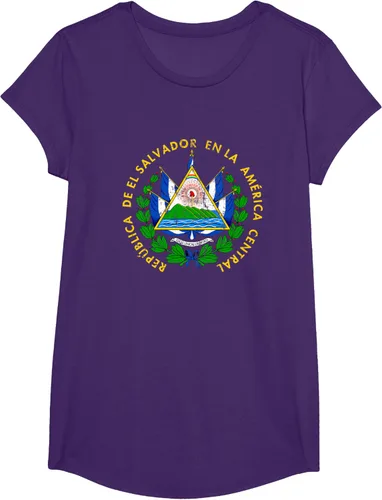 Vista 15 de Escudo de armas de El Salvador Salvadoran Distressed Design T-Shirt