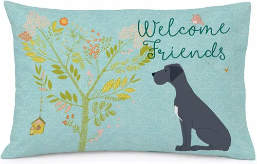 Vista 17 de Caroline's Treasures BB7625PILLOWCASE - Funda de almohada decorativa de tela con texto en inglés "Welcome Friends" Airedale Terrier estándar