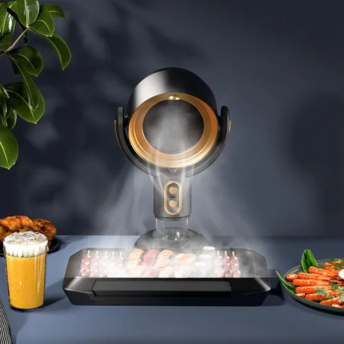 Vista 3 de Campana extractora portátil, 5 V, 8 W, 2 velocidades de iones negativos USB, ventilador extractor de cocina de escritorio con filtro extraíble, taza