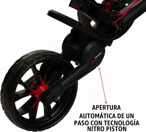 Vista 4 de Bag Boy Nitron Golf Push Cart Negro/Plateado