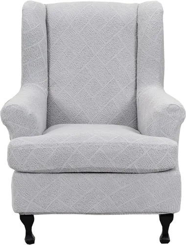 Vista 21 de CRFATOP 2 fundas elásticas para silla con respaldo de alas de mariposa, fundas de tela de elastano con respaldo de ala, fundas para sillón con parte