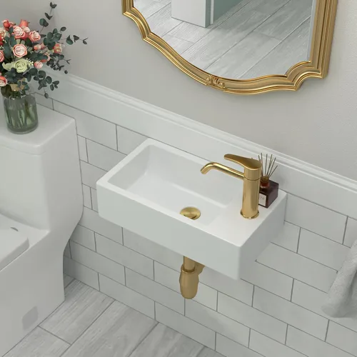 Vista 23 de Fregadero redondo de cerámica blanca de 13 pulgadas con forma ovalada de porcelana sobre mostrador, fregadero de arte moderno Beslend 13 Inch