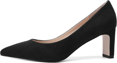 Vista 2 de MOVINSTEPS Zapatos de tacón medio con puntera puntiaguda de gamuza para mujer, de 2.5 pulgadas