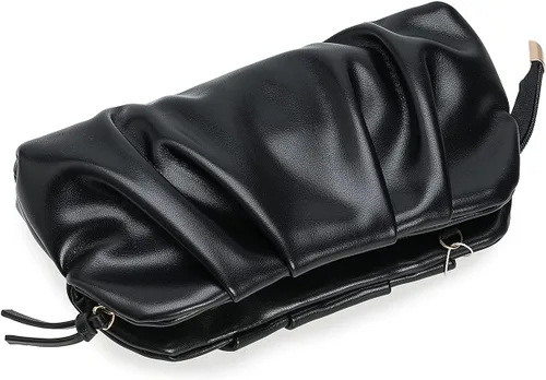 Vista 4 de CHARMING TAILOR Bolso tipo sobre elegante de cuero vegano suave con pliegues de PU para mujer