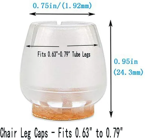 Vista 3 de Tapas para patas de silla, redondas de silicona transparente para patas de muebles de mesa, protectores de piso de madera, almohadillas de fieltro