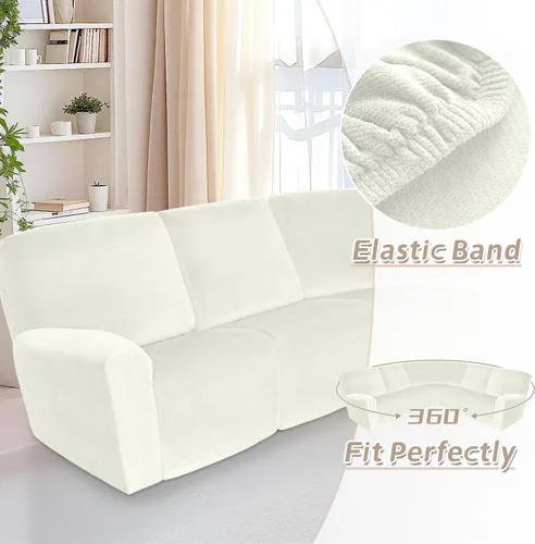 Vista 289 de Arfntevss Fundas de sofá seccional reclinable de terciopelo, Funda de sofá seccional de esquina para sofá reclinable, Funda elástica suave