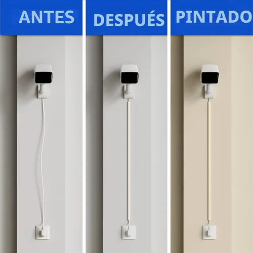 Vista 5 de Delamu – Funda para cable beige, cubiertas de cable para 1 cable en la pared, cubiertas de cable de tamaño mini para cables en la pared, cubierta