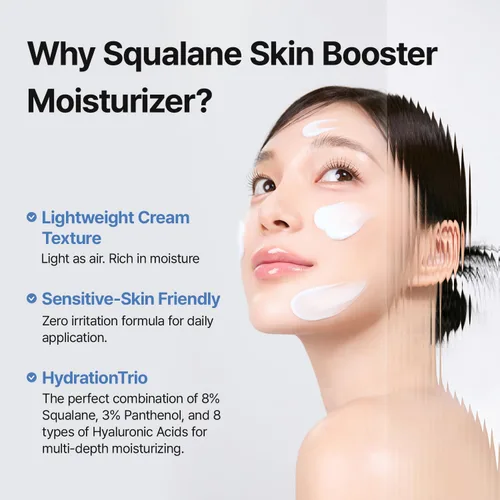 Vista 6 de MEDITHERAPY Squalane Skin Booster Moisturizer – 8% escualano + pantenol + ácido hialurónico Crema hidratante facial hidratante para piel sensible